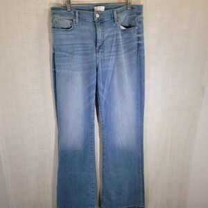 7 For All Mankind Dojo Jeans Womens 32 34x35 Light Blue Wash Flare Denim Stretch